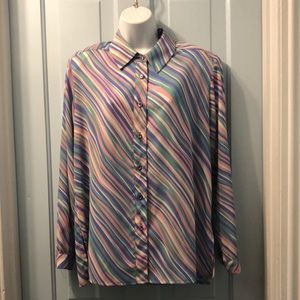 Vintage Da-Rue of California pastel poly blouse 10